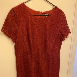 Loft Lace Red Dress